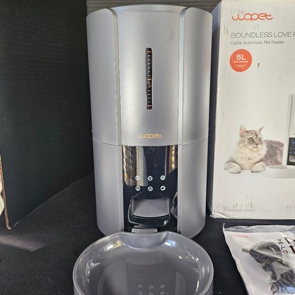 Grey Automatic Pet Cat/Dog Feeder Dispenser With Voice And Timer 5 L Food NIB - Picture 10 of 13